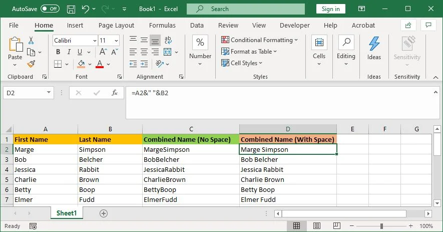Come combinare due colonne in Microsoft Excel (metodo semplice e veloce)