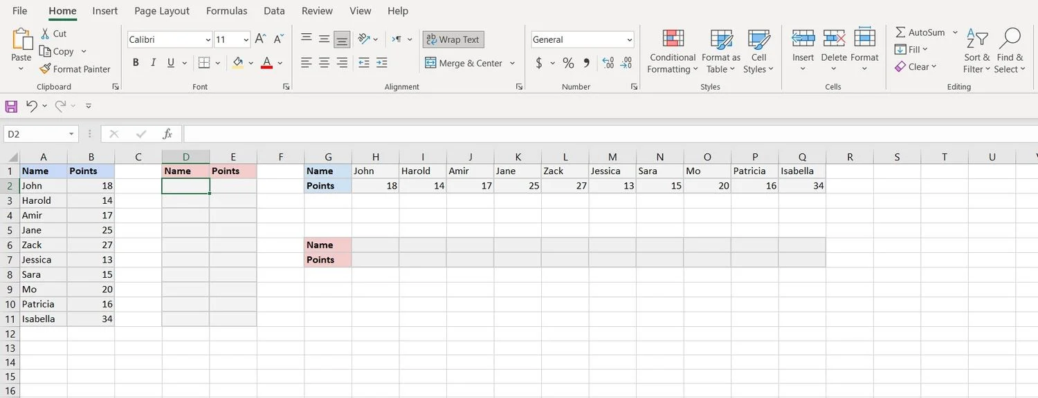 Come ordinare i dati in Excel con la funzione SORT