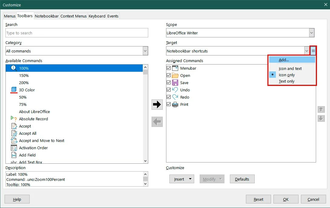 3 modi per personalizzare menu e barre degli strumenti in LibreOffice