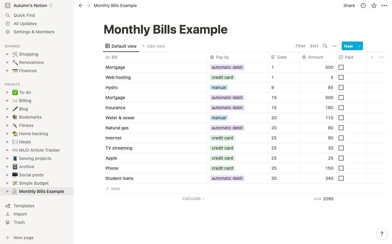 Come creare un semplice tracker di budget in Nozione