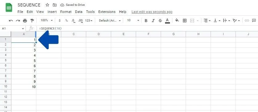 Come utilizzare la funzione SEQUENZA in Fogli Google
