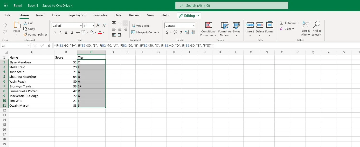 Come correggere gli errori in una funzione SE in Excel