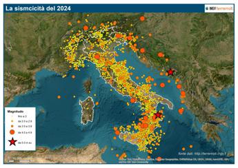 italia sismica 2024 quasi 17 000 terremoti un anno in linea con la media 2