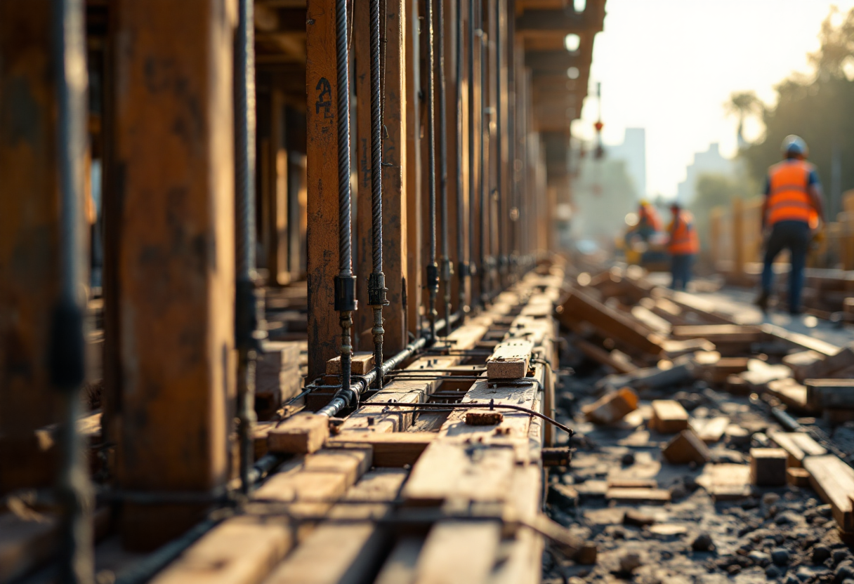 Immagine di un cantiere ad Arezzo dopo un incidente mortale