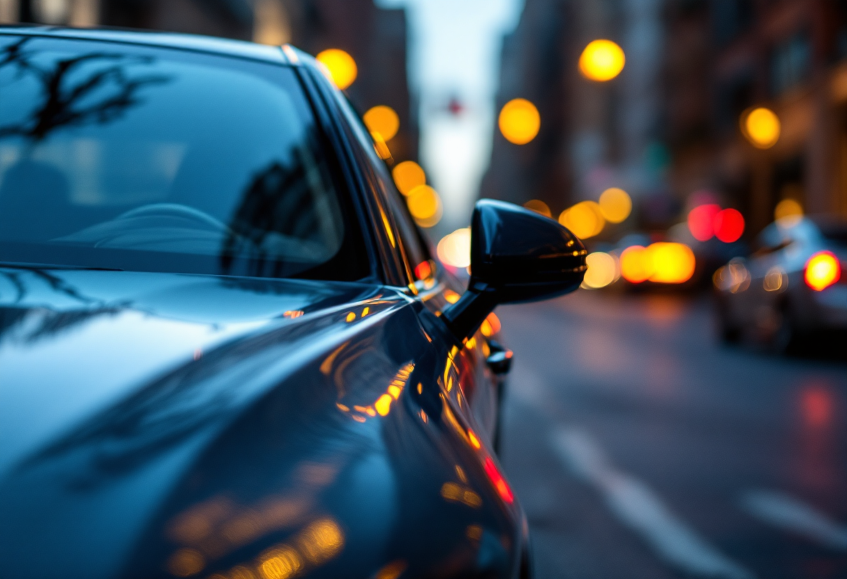 Auto pulita in un contesto di sicurezza stradale