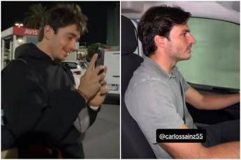 Leclerc, atterraggio d’emergenza dopo Baku. E lui affitta un van… con Sainz