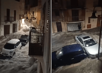 Maltempo, notte di paura ad Alcamo: strade come fiumi in piena