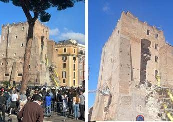 Roma, crollata torre ai Fori Imperiali