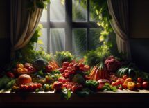 Piatto colorato con cibi sani per una dieta equilibrata