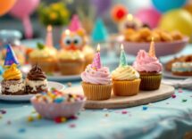 Bambini che festeggiano un compleanno in casa