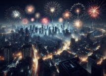 Fuochi d'artificio esplodono durante il Capodanno