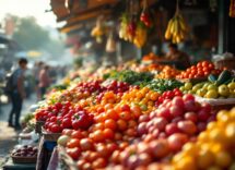 Piatto colorato con cibi sani e nutrienti