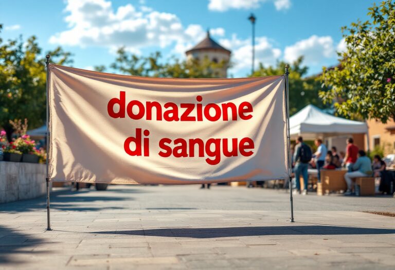 Volontari che donano sangue in Calabria