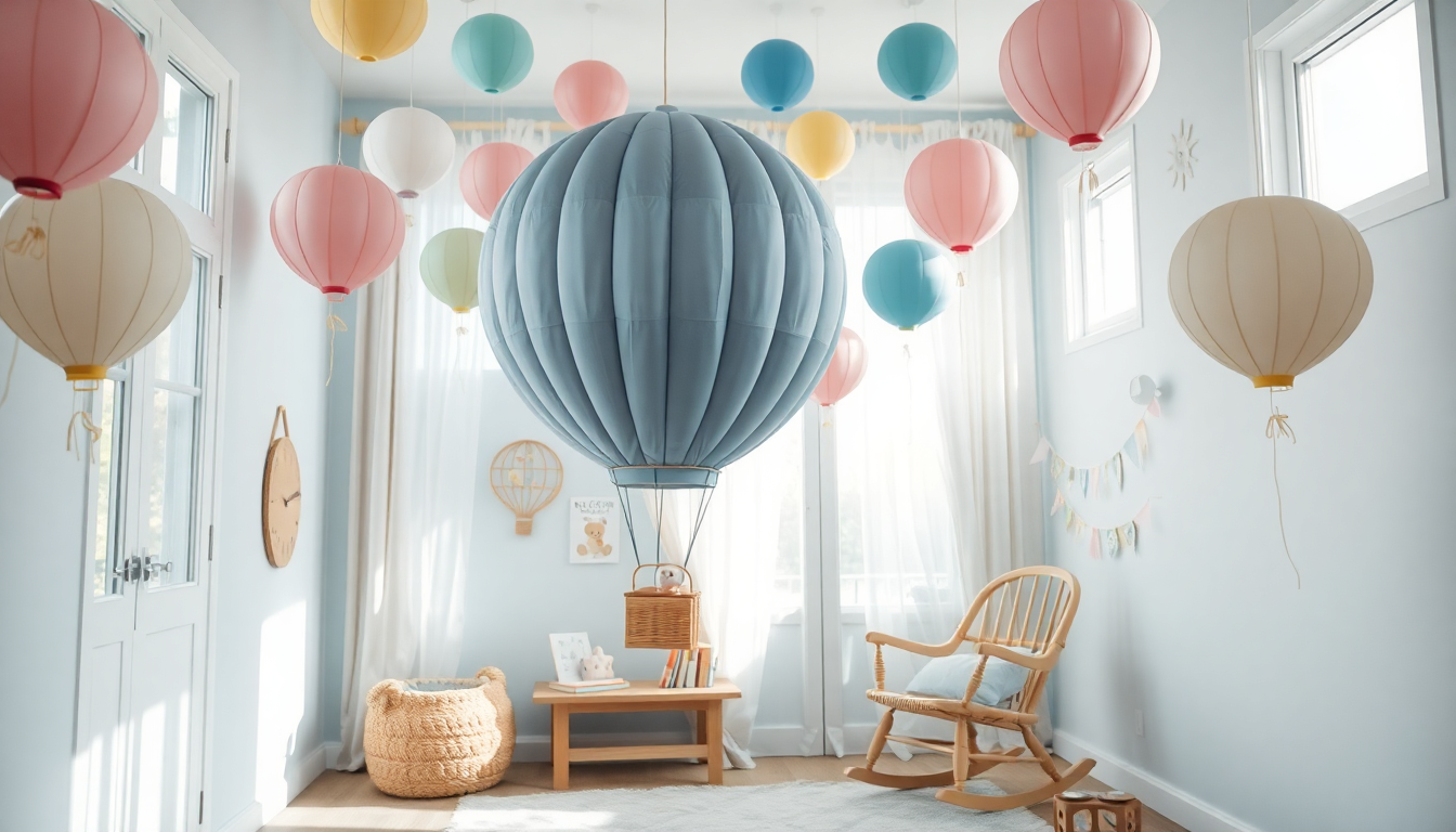 Mongolfiere sospese per decorare la cameretta dei bambini