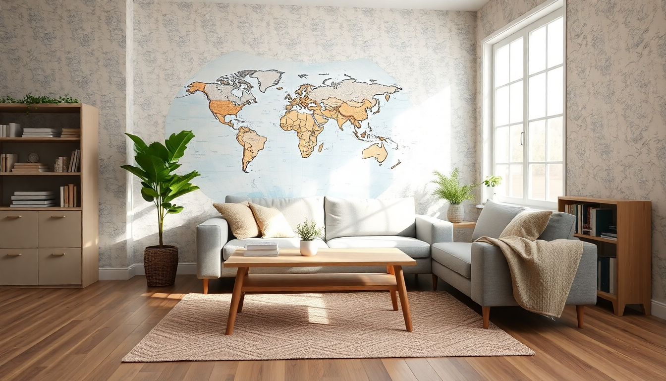 idee creative per arredare con la carta da parati planisfero 1746761145