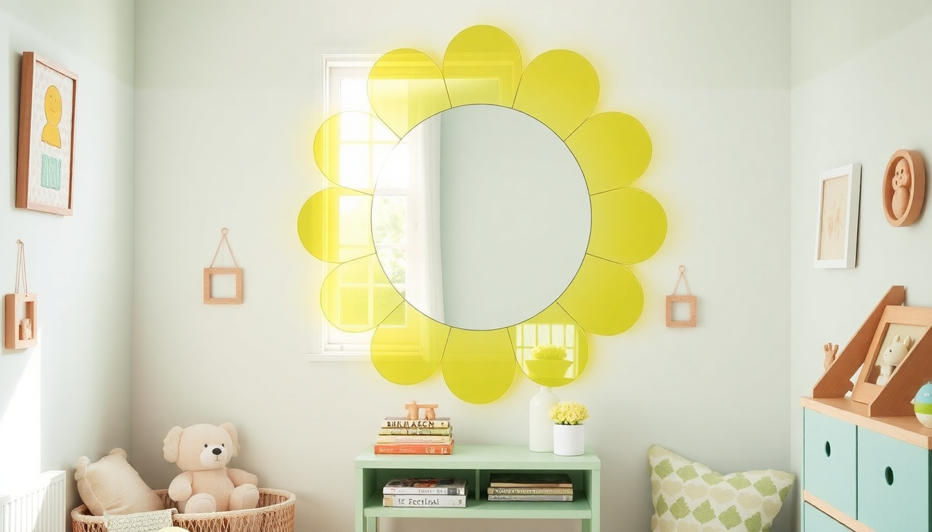 specchio fiore in acrilico un tocco di colore per la cameretta 1749437907