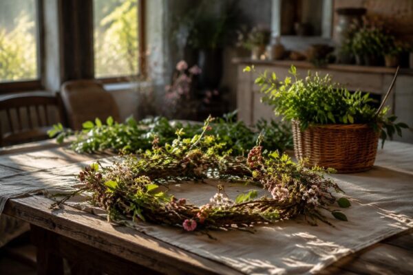 Ghirlande naturali con legno, foglie e fiori: tutorial facile per famiglie