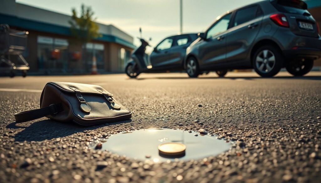 Auto dei ladri investe uno scooter dopo il trucco della monetina