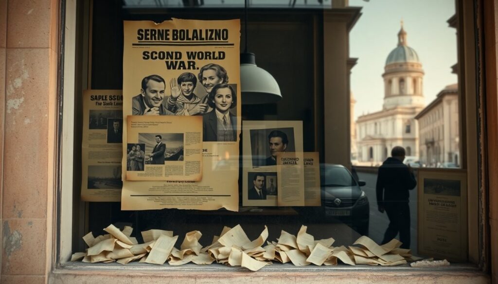 Scoperti manifesti di guerra nascosti dietro le vetrine di via Cola di Rienzo: cosa contengono