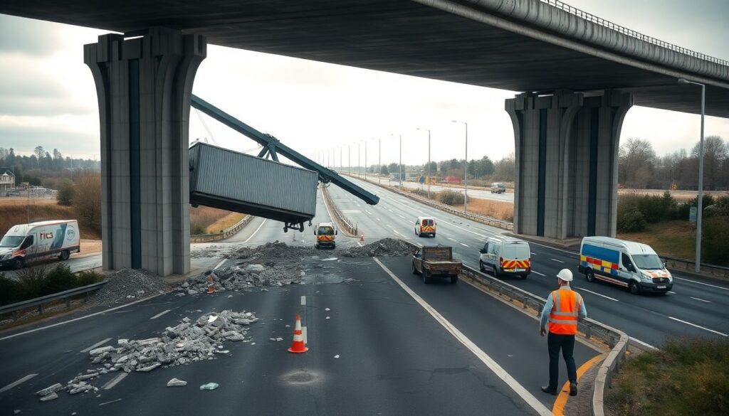 Traffico bloccato sulla A12 dopo l’urto di un camion al cavalcavia