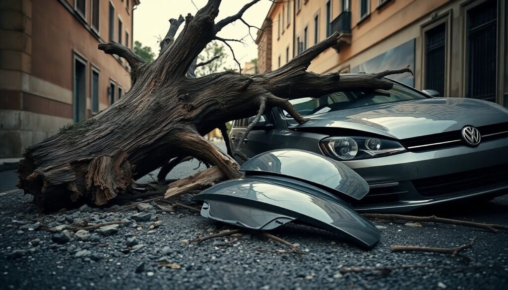 Caduta di un albero in via Cherso: due vetture danneggiate al Collatino