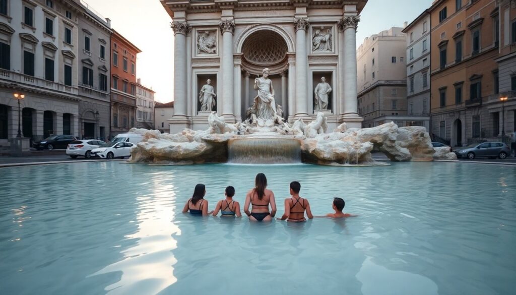 Bagno notturno nella fontana romana: la costosa bravata di sei turisti