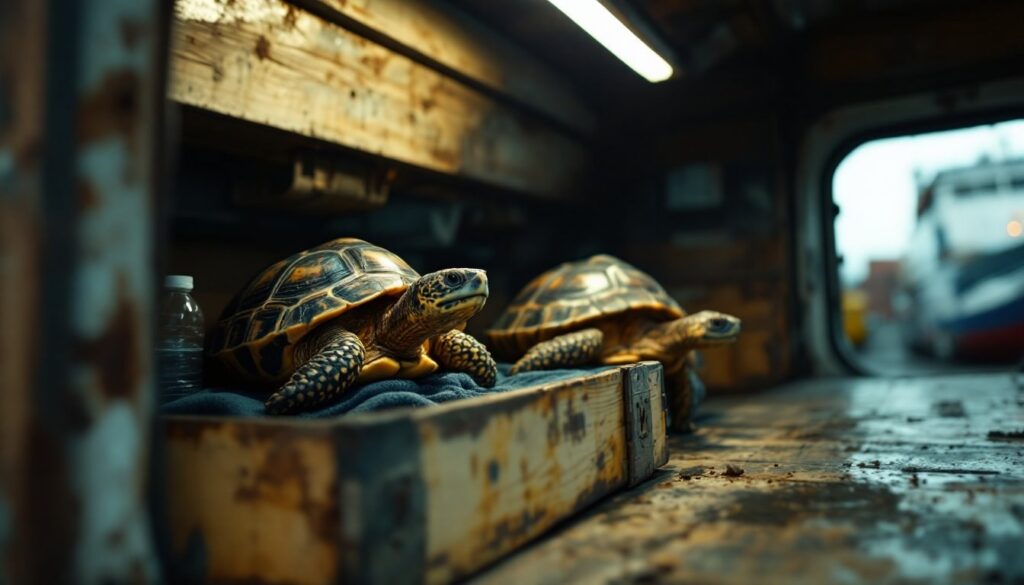 Sequestrate due Testudo graeca nascoste in un furgone al porto di Civitavecchia
