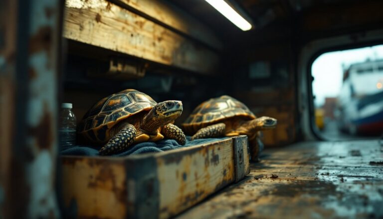 Sequestrate due Testudo graeca nascoste in un furgone al porto di Civitavecchia