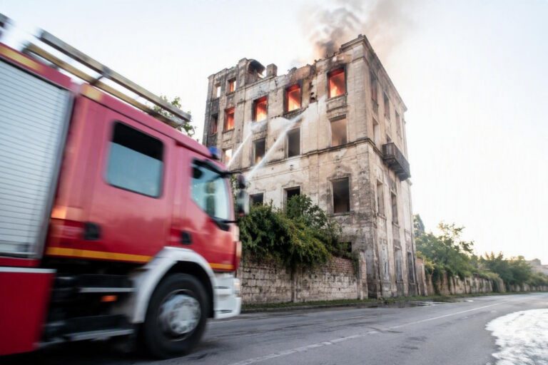 Fiamme a Settebagni: vigili del fuoco in azione in un edificio dismesso