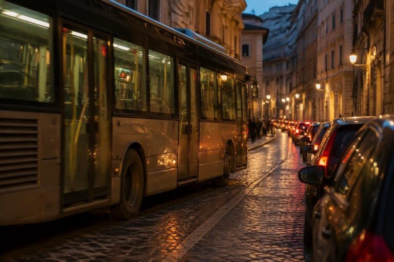 Autobus rallentati a 1 km/h: il caos sulle corsie riservate di Roma