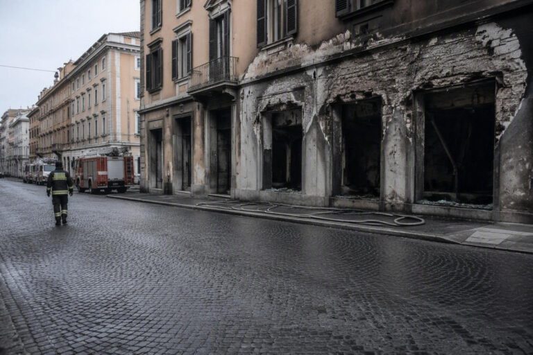 Fiamme all’Esquilino: vigili del fuoco in azione per un rogo in via di Sant’Antonio