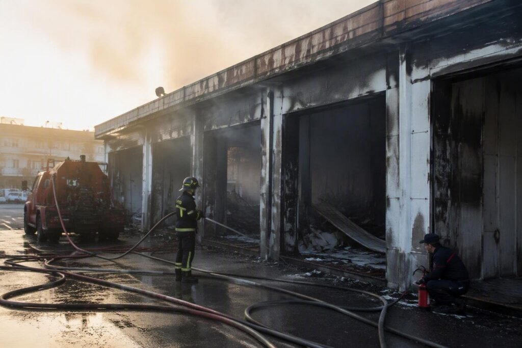 Incendio in attività commerciale a Ostia: vigili del fuoco e carabinieri al lavoro