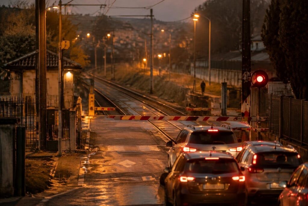 Treno bloccato da un automobilista al passaggio a livello di Guidonia
