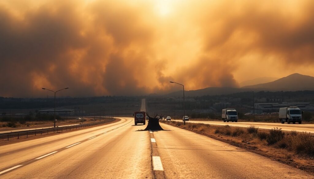 Incendio a Monastir: fumo e allerta vicino alla Statale 131, situazione e misure