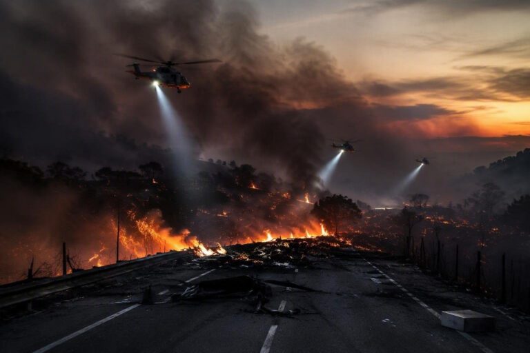 Statale 131 bloccata a Macomer per incendio: intervento del Corpo Forestale con elicotteri