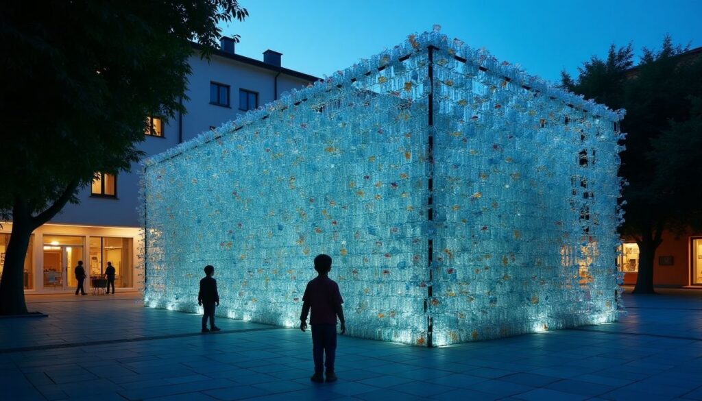 Plastica raccolta dai bambini diventa opera d’arte ad Abbiadori