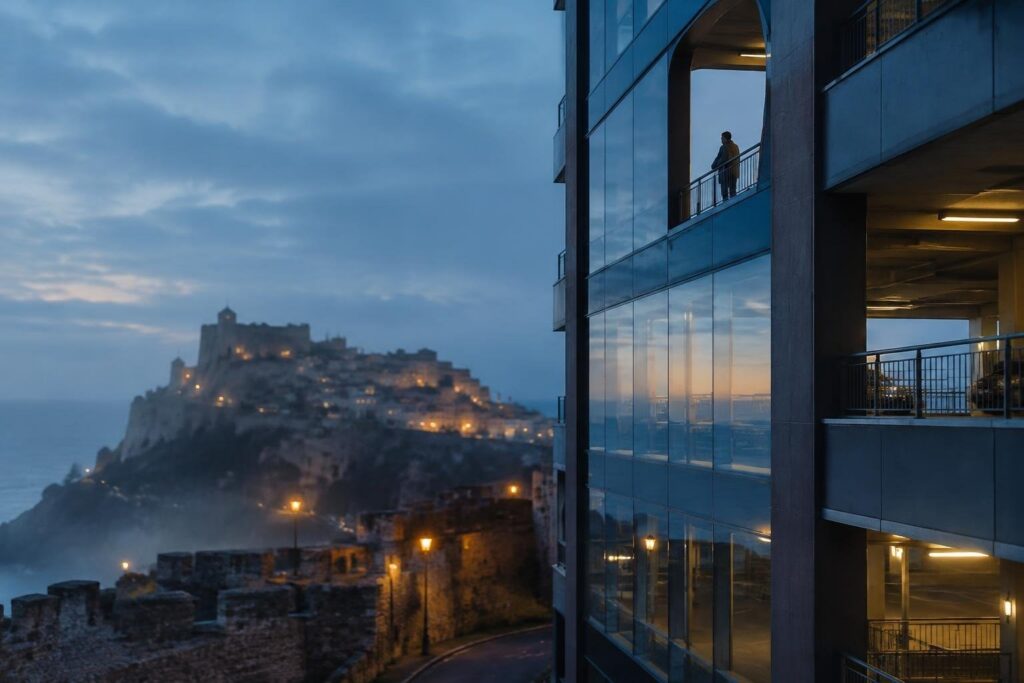 Nuovo nodo intermodale a Castelsardo: parcheggio e vista sulla città