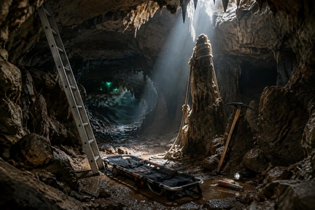 Soccorso nella grotta tra Urzulei e Baunei: Luca Olmetto estratto