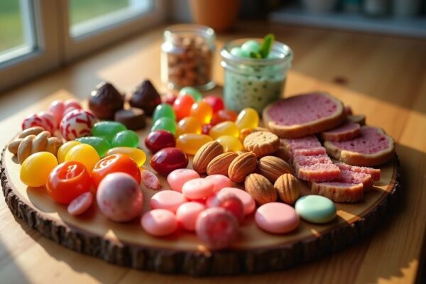 Sweet hostess how-to for candy charcuterie boards
