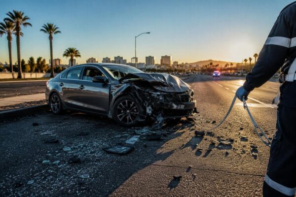 Fiery Tesla crash west of Las Vegas Strip critically injures two