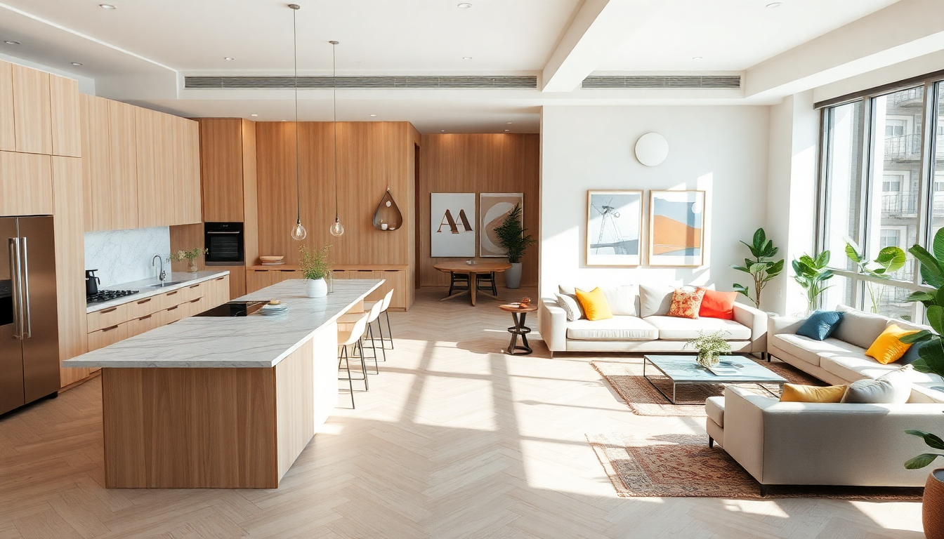 Creative layout ideas for kitchen and living room design