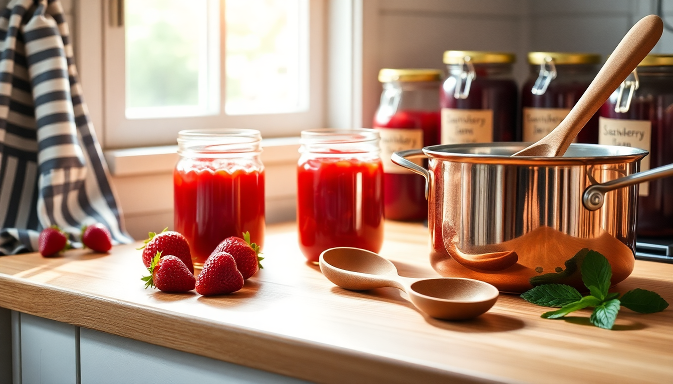 Homemade strawberry jam recipe for delightful breakfasts