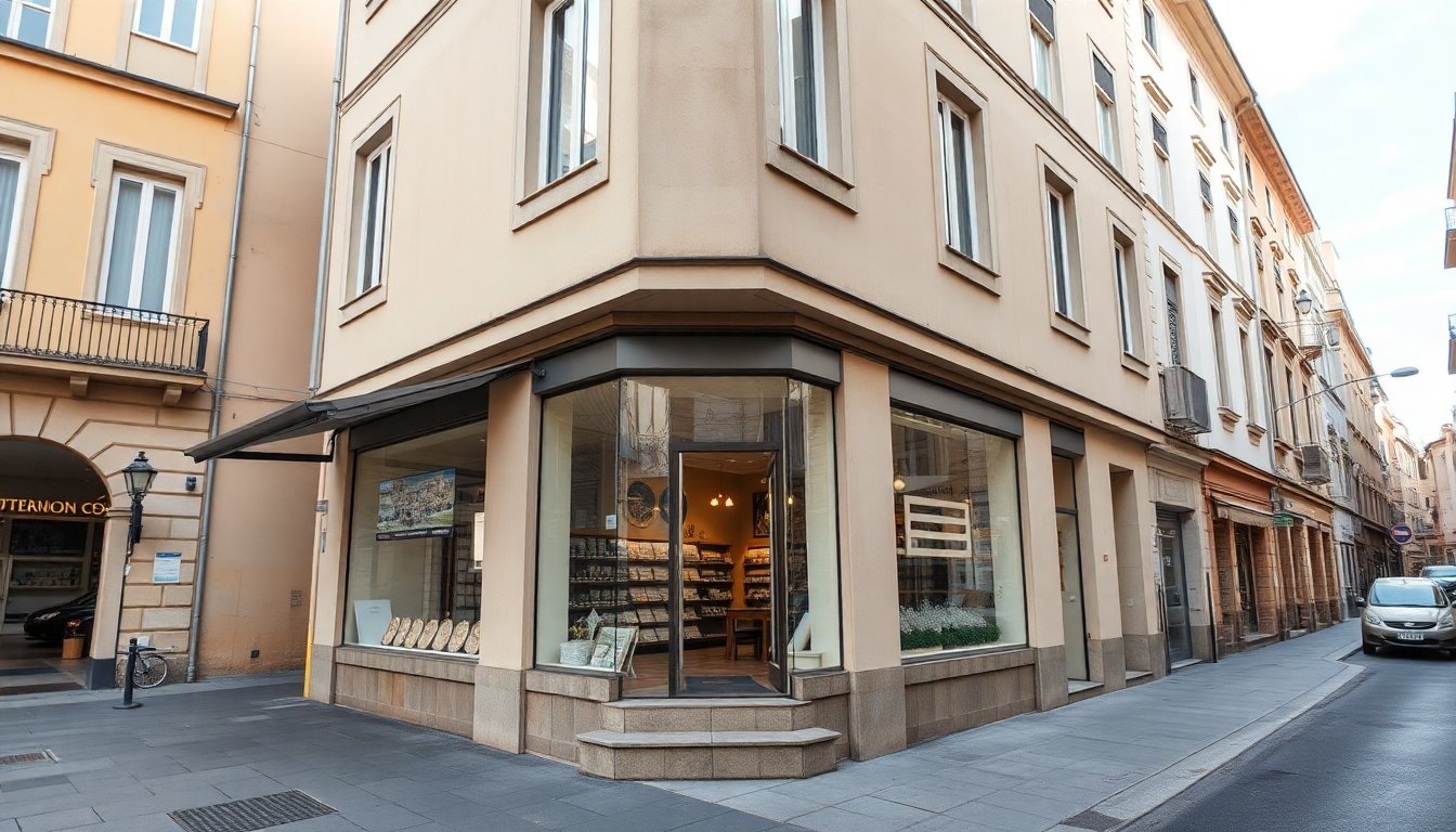 100 sqm commercial space in Sassari with double exposure and portico