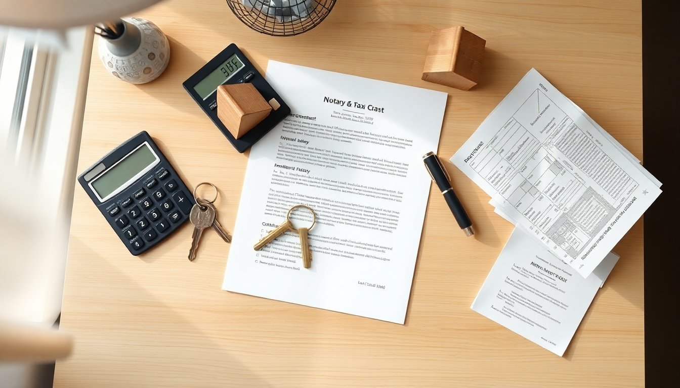 Estimate notary fees and taxes for a property sale or purchase