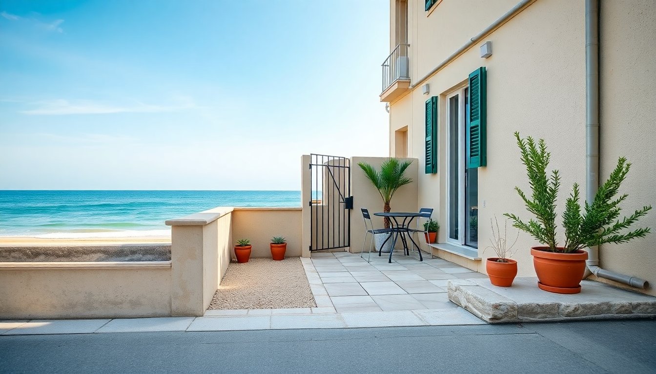 Frontline apartment on Alba Adriatica promenade with exclusive courtyard