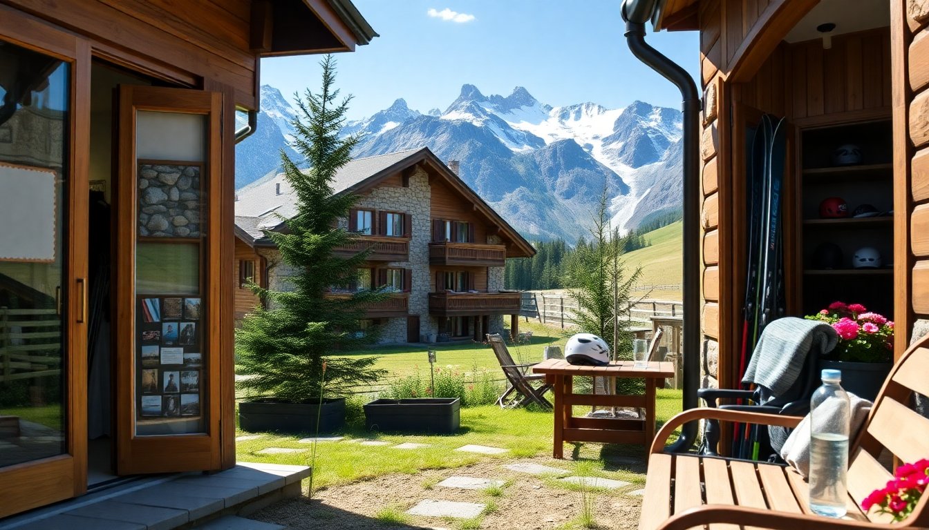 Holiday apartments in Cogolo di Peio with garden, ski room and included services