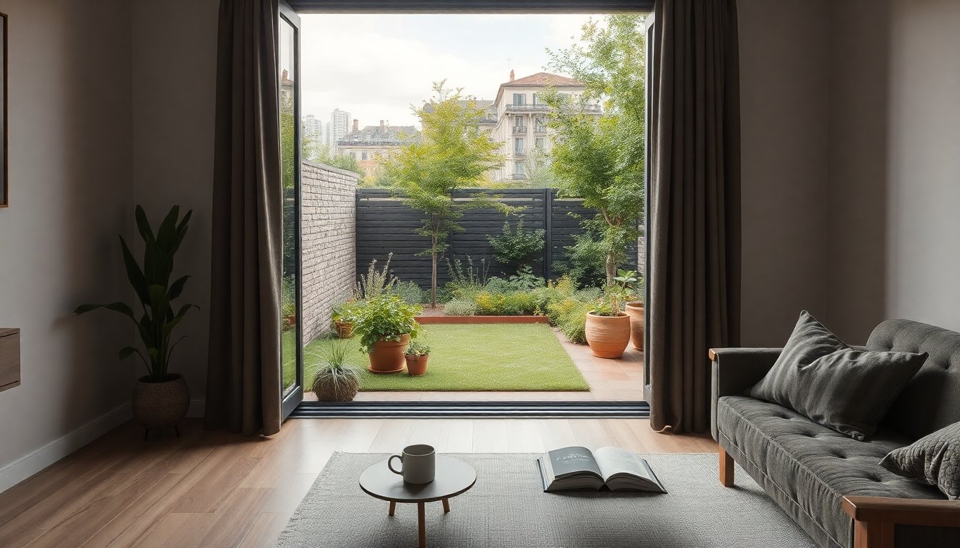 Two-room garden apartment in Massarenti: energy efficient living close to Bologna centre