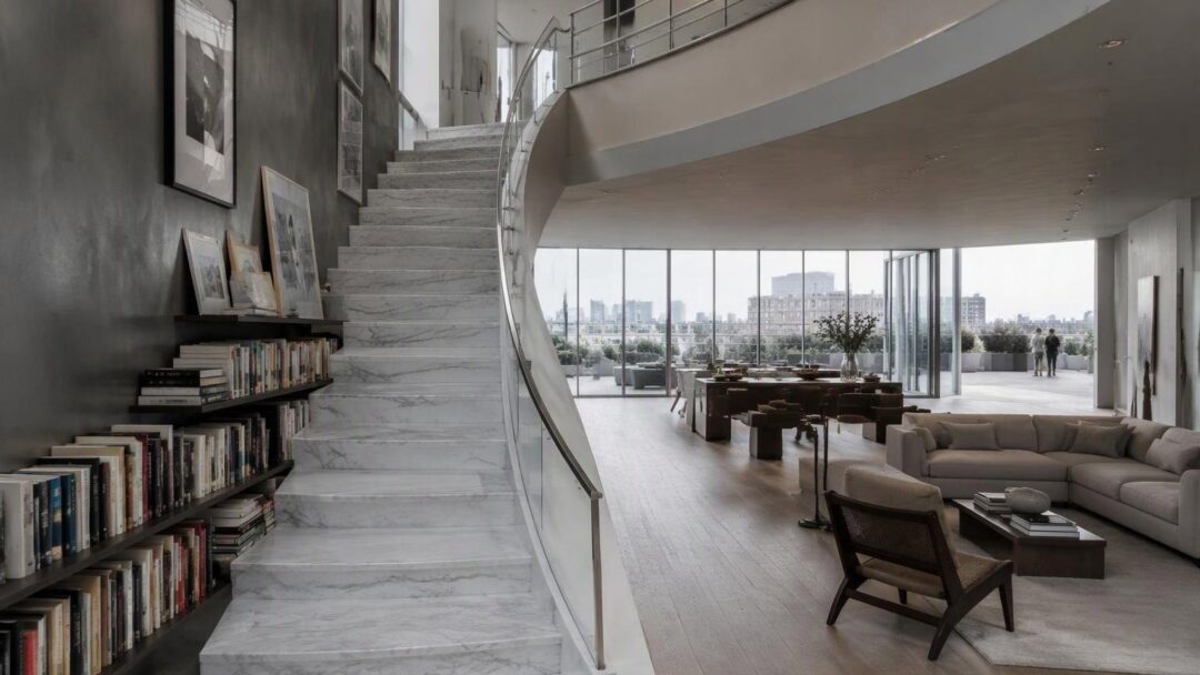 How a custom marble stair and zinc wall define a West Chelsea loft