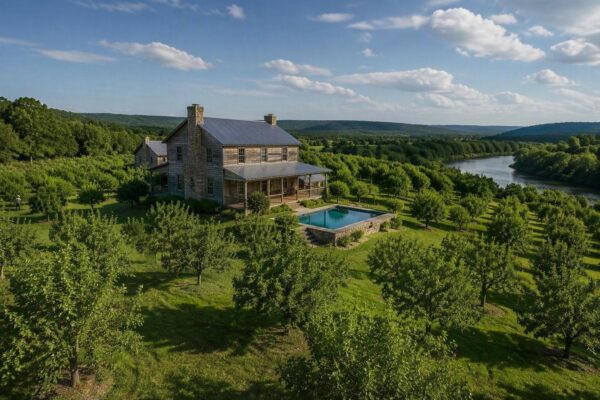 Luxury farmstead in Leiper’s Fork with orchard, pool and river access
