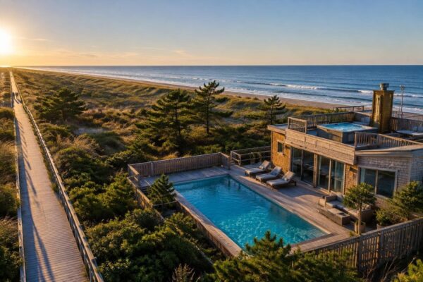 Fire Island Pines Oceanfront Home with Boardwalk and Rooftop Hot Tub